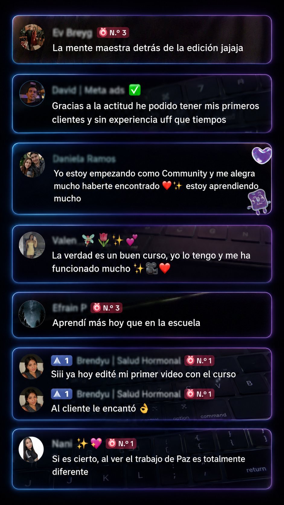Comentarios reales de TikTok sobre las clases de Master Edit