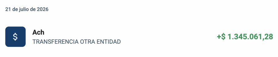 Transferencia de otra entidad por $1.345.061,28 COP del 21 de julio de 2026
